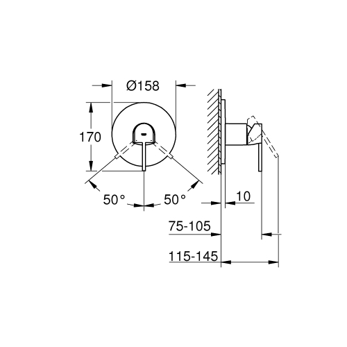 Однорычажный смеситель для душа Grohe Plus (24059AL3) Графит матовый