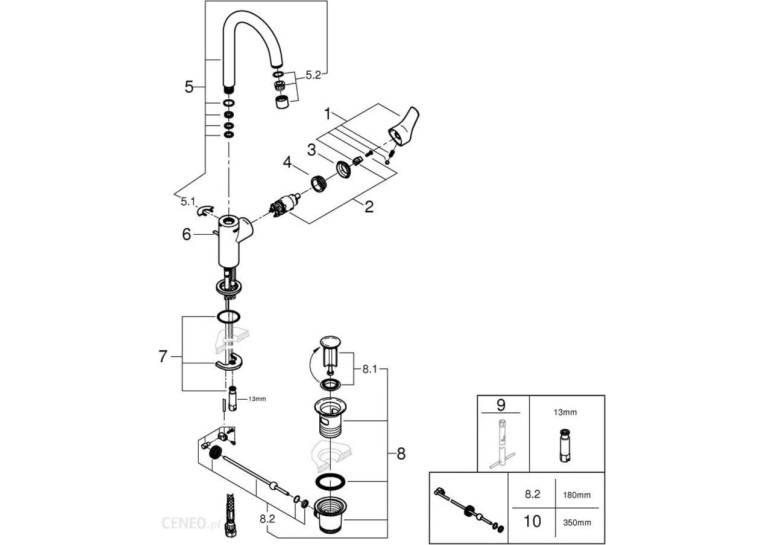 Змішувач для раковини L-розміру Grohe QuickFix Start 24203002
