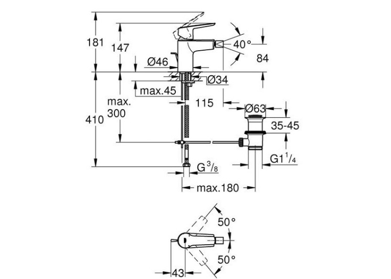 Змішувач для біде Grohe QuickFix Start 32560002