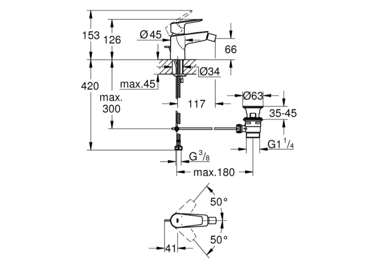 Змішувач для біде Grohe QuickFix Start Edge 23345001