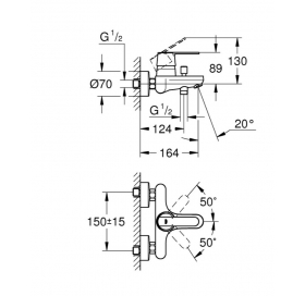 Смеситель для ванной Grohe QuickFix Get 32887000