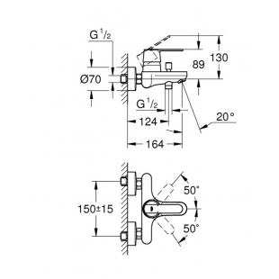 Смеситель для ванной Grohe QuickFix Get 32887000