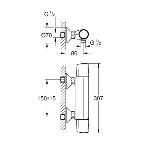 Термостат для душа Grohe QuickFix Precision Trend New 34229002