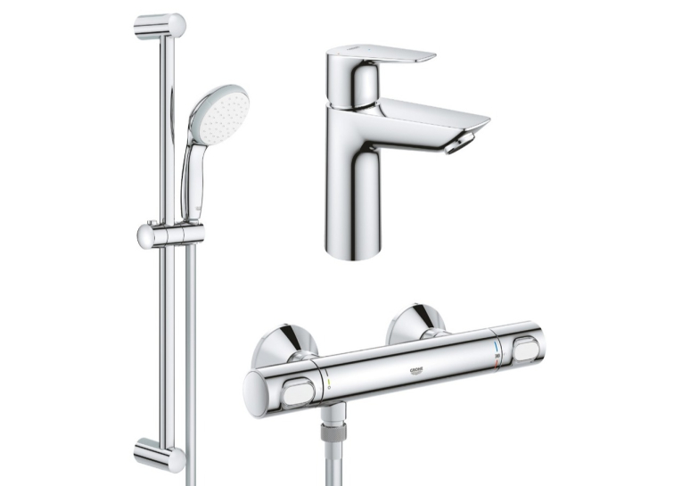 Комплект змішувачів для душу з термостатом Grohe QuickFix Precision Flow&Start Edge ColdStart UA202503TE