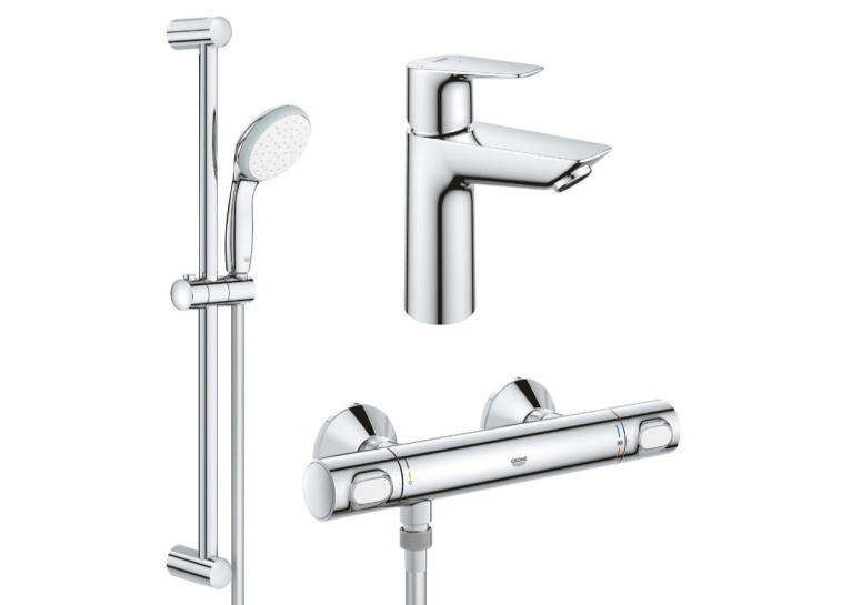 Комплект змішувачів для душу з термостатом Grohe QuickFix Precision Flow&Start Edge ColdStart UA202503TE
