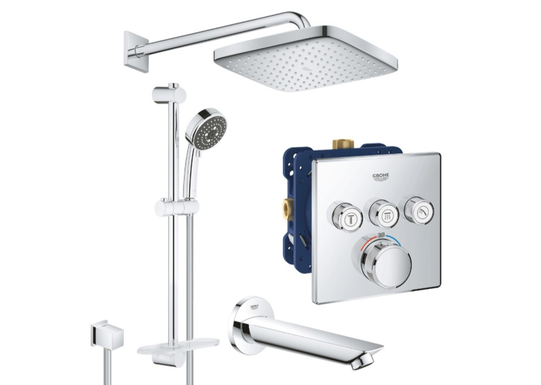 Душевая система скрытого монтажа с термостатом Grohe QuickFix Grohtherm SmartControl&Vitalio Start 250 Cube RU202801C3
