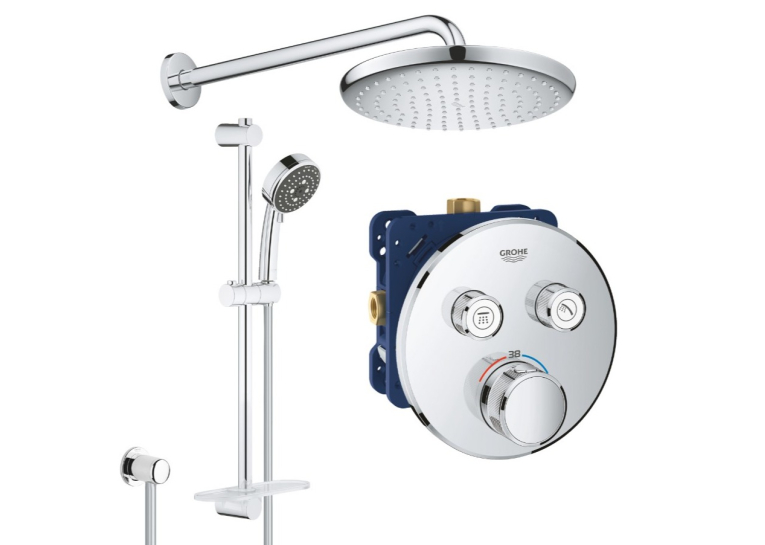 Душевая система скрытого монтажа с термостатом Grohe QuickFix Grohtherm SmartControl&Vitalio Start 250 Round RU202801R2