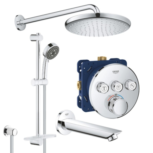 Душова система прихованого монтажу з термостатом Grohe QuickFix Grohtherm SmartControl&Vitalio Start 250 Round UA202801R3