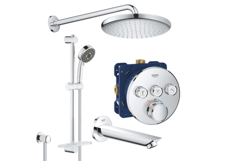 Душевая система скрытого монтажа с термостатом Grohe QuickFix Grohtherm SmartControl&Vitalio Start 250 Round RU202801R3