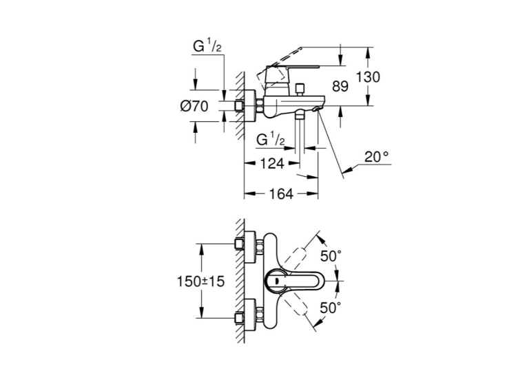 Комплект смесителей для ванной комнаты Grohe QuickFix Get UA202702MQ