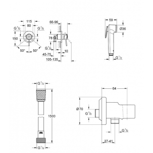 Гигиенический душевой набор Grohe QuickFix Bau Classic UA202606QF