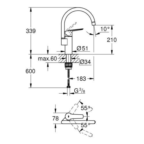 Смеситель для кухни Grohe QuickFix Start 30469000
