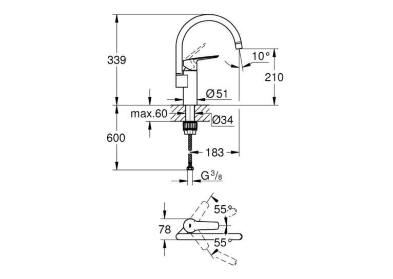 Смеситель для кухни Grohe QuickFix Start 30469000