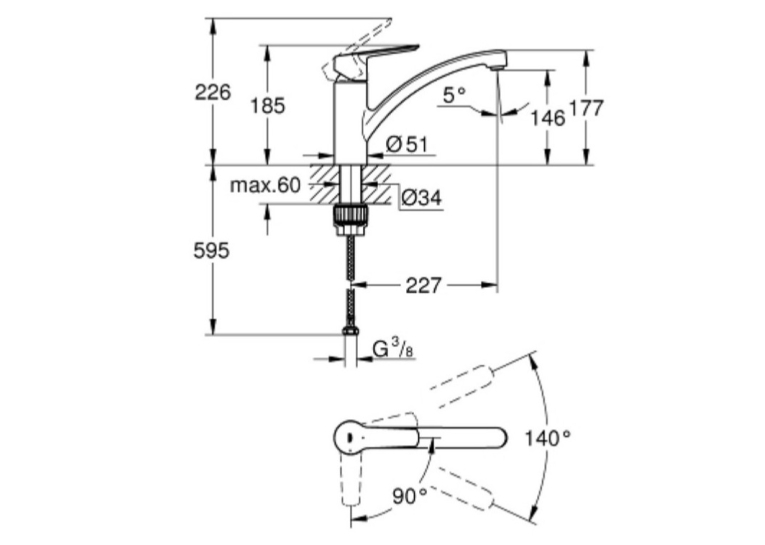 Змішувач для кухні Grohe QuickFix Start 31138002