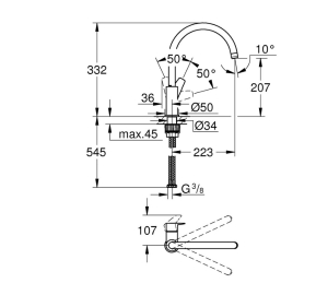 Змішувач для кухні Grohe QuickFix Start Edge 30529001