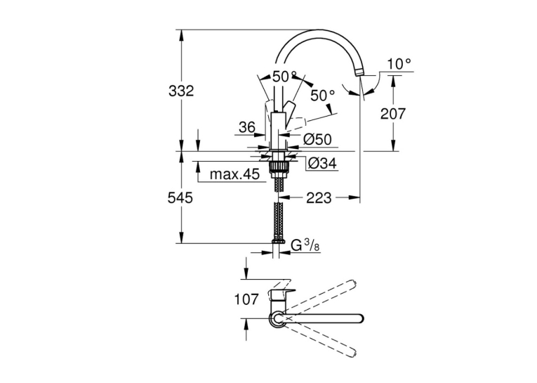 Змішувач для кухні Grohe QuickFix Start Edge 30529001