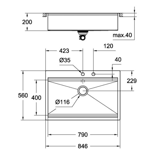 Кухонная мойка Grohe Sink K800 31584SD0 Сталь