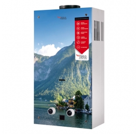Колонка газовая дымоходная Aquatronic JSD20-AG208 10 л (JSD20AG208MOUNTAINSGLASS) стекло/горы