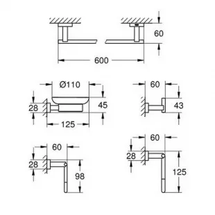 Набор аксессуаров Master 5 в 1 Grohe Essentials Cube 40758001