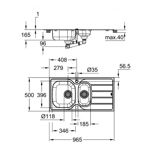 Мойка из нержавеющей стали Grohe Sink K200 31564SD1 Сталь
