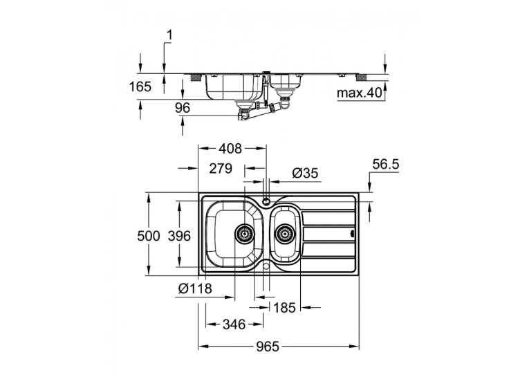 Мойка из нержавеющей стали Grohe Sink K200 31564SD1 Сталь