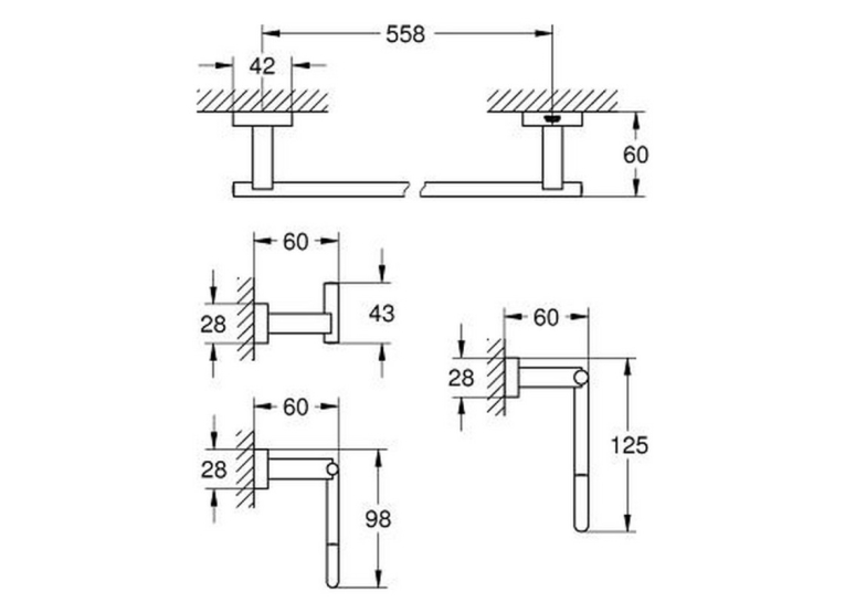 Набір аксесуарів Master 4 в 1 Grohe Essentials Cube 40778001