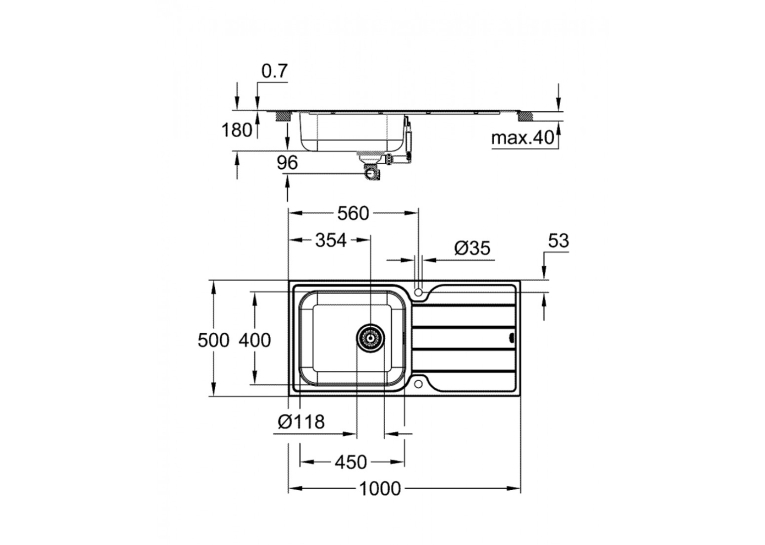 Мийка з нержавіючої сталі Grohe K500 31563SD1 Сталь