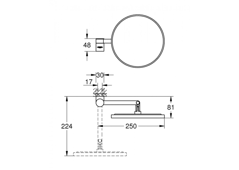 Дзеркало косметичне Grohe Selection 41077000