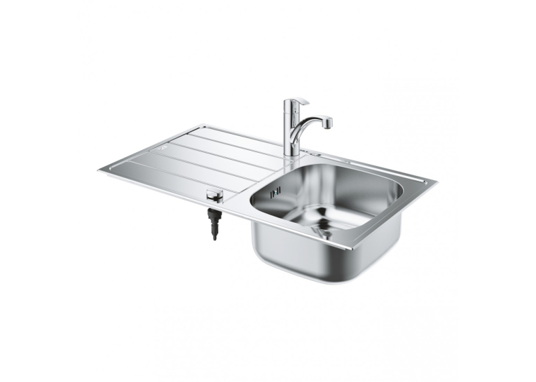Мойка из нержавеющей стали Grohe + Однорычажный смеситель для кухни Eurosmart 31565SD1 Сталь