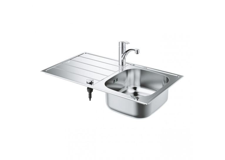 Мойка из нержавеющей стали Grohe + Однорычажный смеситель для кухни Eurosmart 31565SD1 Сталь