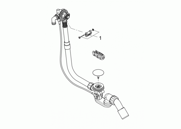 Комплект наливной, сливной и переливной гарнитур Grohe TALENTOFILL 28991000, хром