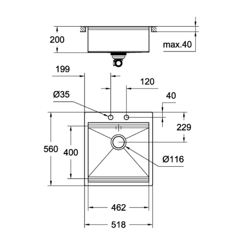 Кухонна мийка Grohe EX Sink K800 31583SD0 Сталь
