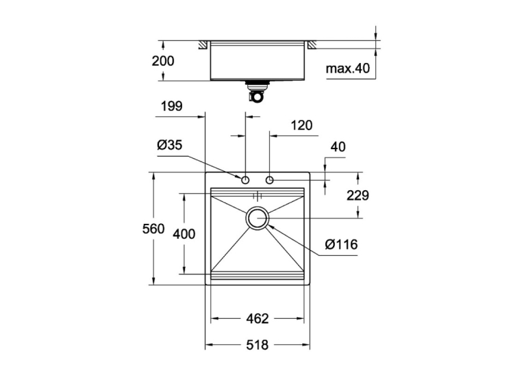 Кухонная мойка Grohe EX Sink K800 31583SD0 Сталь