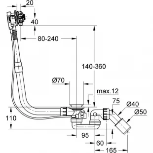 Сливной и переливной гарнитур Grohe TALENTOFILL 28990001