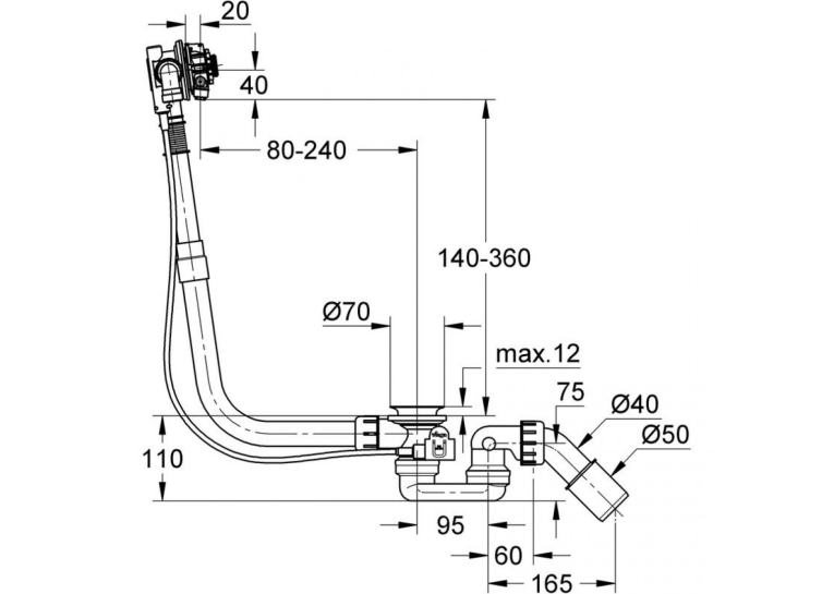Сливной и переливной гарнитур Grohe TALENTOFILL 28990001