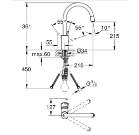 Кухонная мойка Grohe EX Sink K400 + смеситель Concetto (31570SD0) Сталь