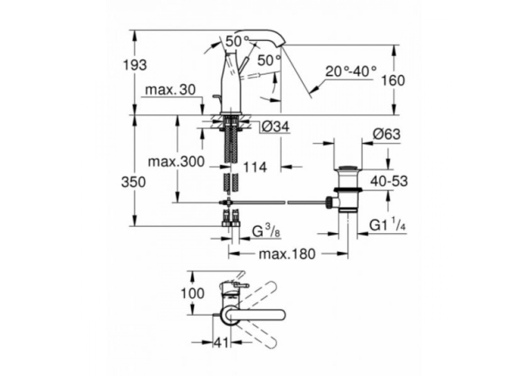 Смеситель для раковины Grohe ESSENCE NEW M-Size 23462BE1