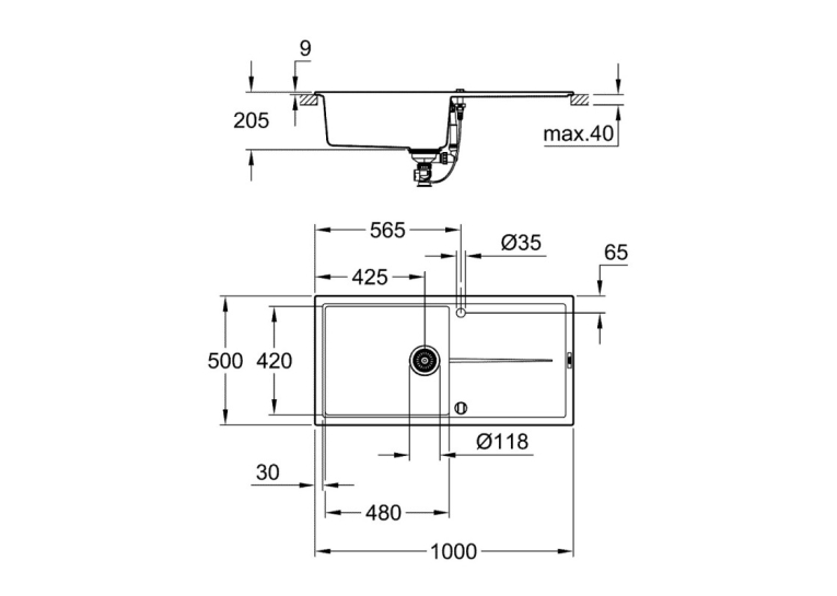Кухонная мойка Grohe EX Sink K400 31641AT0