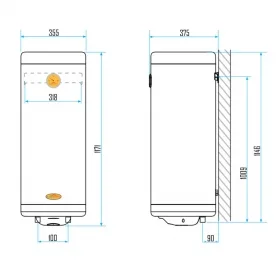 Водонагрівач SuperAquahot Slim 80 л (142708180105041)