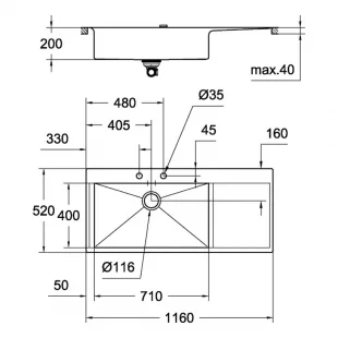 Кухонная мойка Grohe Sink K1000 31581SD0 Сталь