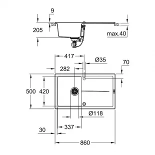 Кухонная мойка Grohe EX Sink K400 31640AT0