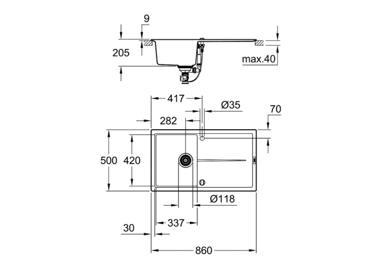 Кухонная мойка Grohe EX Sink K400 31640AT0