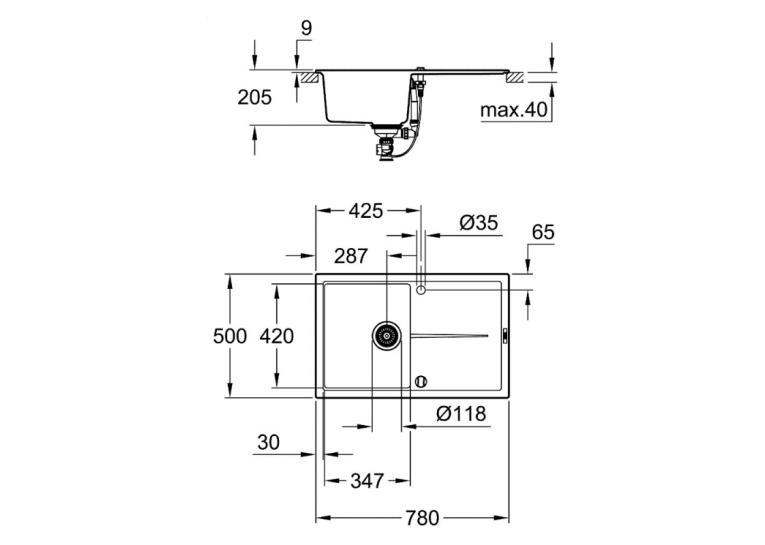 Кухонная мойка Grohe EX Sink K400 31639AT0