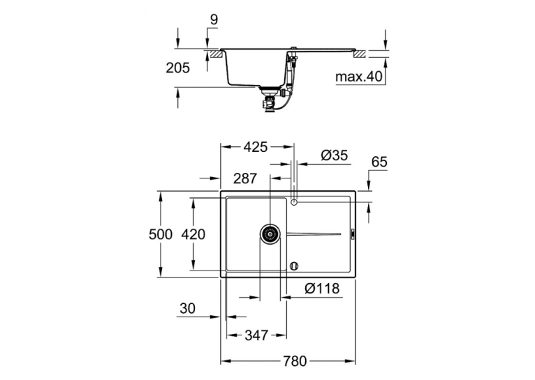 Кухонна мийка Grohe EX Sink K400 31639AT0