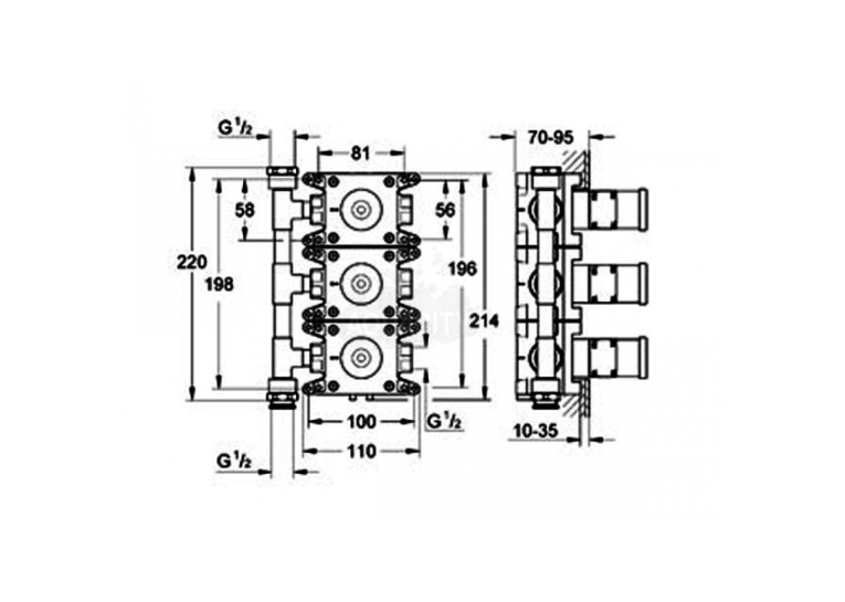 Скрытая часть смесителя Grohe GROHTHERM 35031000