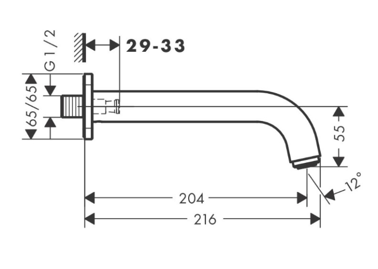 Вилив для ванни Hansgrohe Vernis Shape, чорний матовий 71460670