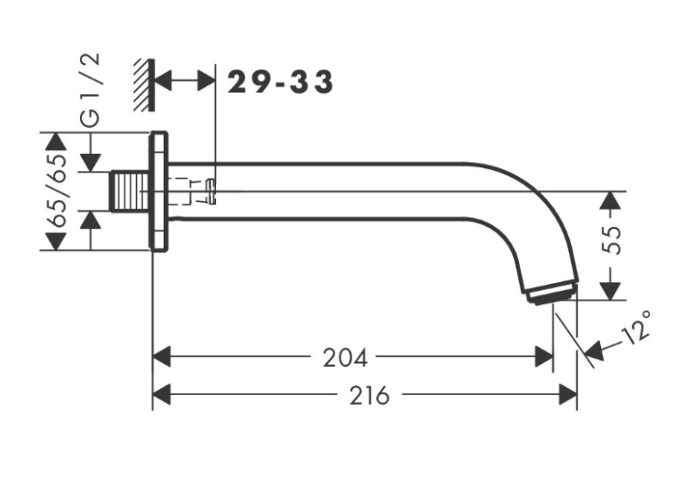 Вилив для ванни Hansgrohe Vernis Shape, чорний матовий 71460670