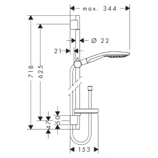 Душевой набор Hansgrohe Raindance Select 150 /Unica S 65см 27802400