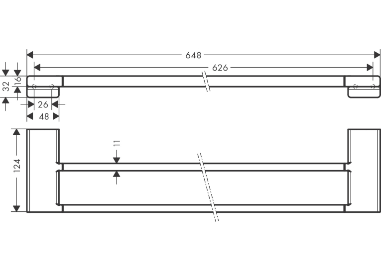Подвійний тримач для банних рушників Hansgrohe AddStoris 41743990