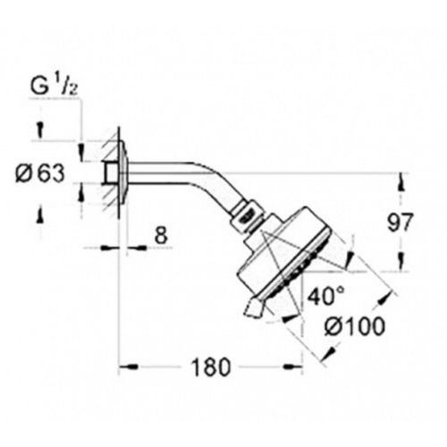 Верхний душ Grohe New Tempesta Cosmopolitan 100 26090001